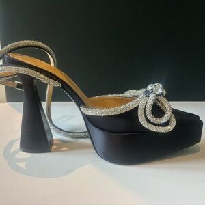 Mach & Mach Black Satin Heels